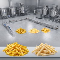 Ligne de production de frites entièrement automatique 500 kg/h, machine à fabriquer des chips de pommes de terre à haute efficacité, acier inoxydable SUS304