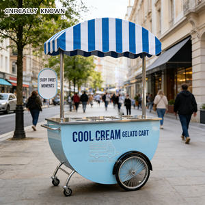 Chariot électrique commercial pour gelato et crème glacée avec rangement, idéal pour la restauration de rue et les services de location pour événements - Product Image 4