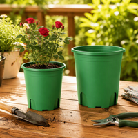 Grand pot de fleurs en plastique PP pour intérieur/extérieur, avec trou de drainage, léger, durable, capacité de 0,5 à 17 L, design moderne pour utilisation au sol