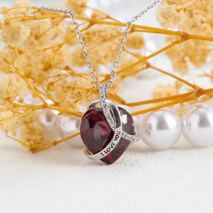 Collier personnalisé en argent sterling 925, motif cœur d'amour éternel, gravé, cadeau pour femme. - Product Image 4