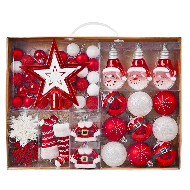 EAGLEGIFTS 2023 Christmas Decorations Supplies Custom Ornament Product Adornos Bolas De Navidad Noel Plastic Christmas Balls Set