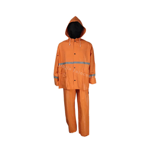 Logo personnalisé salut viz pvc combinaison de pluie imperméable robuste manteau de pluie pour adultes, hommes 2 pièces pvc polyester imperméable - Product Image 4