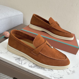 <span class=keywords><strong>Mocassins</strong></span> Lp en daim d'agneau souple, nouvelle collection printemps-été, style Old Money polyvalent, chaussures plates à enfiler à semelle épaisse pour femme - Product Image 2