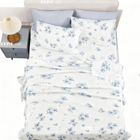 Ensemble de draps-housses confortables 4 pièces 100 % polyester certifié OEKO-TEX, sans plis, entretien facile, pour la maison et l'hôtellerie, vente en gros
