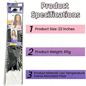 <span class=keywords><strong>Cabello</strong></span> <span class=keywords><strong>de</strong></span> ganchillo sintético para trenzar, onda <span class=keywords><strong>de</strong></span> agua, 22 pulgadas, ignífugo, trama única, para crear Passion Twists - Product Image 2