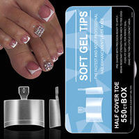 Faux ongles d'orteils à presser, courts, pointus, carrés, pré-encrés, double finition mate, en acrylique, couvrance totale, pour extensions d'orteils, DIY à domicile