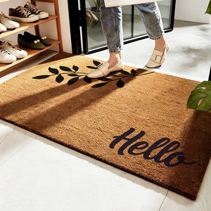 พรมเช็ดเท้า Cangming ลายใยมะพร้าวเทียม ขนาด 60x90 ซม. ลาย Hello ดีไซน์กันลื่น สำหรับประตูหน้าบ้าน สไตล์โมเดิร์นเรียบง่าย ซักทำความสะอาดได้ - Product Image 1
