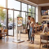 Kiosque de paiement en libre-service de 21,5 pouces avec SDK et lecteur de codes-barres, conception personnalisée pour la commande automatique en restaurant