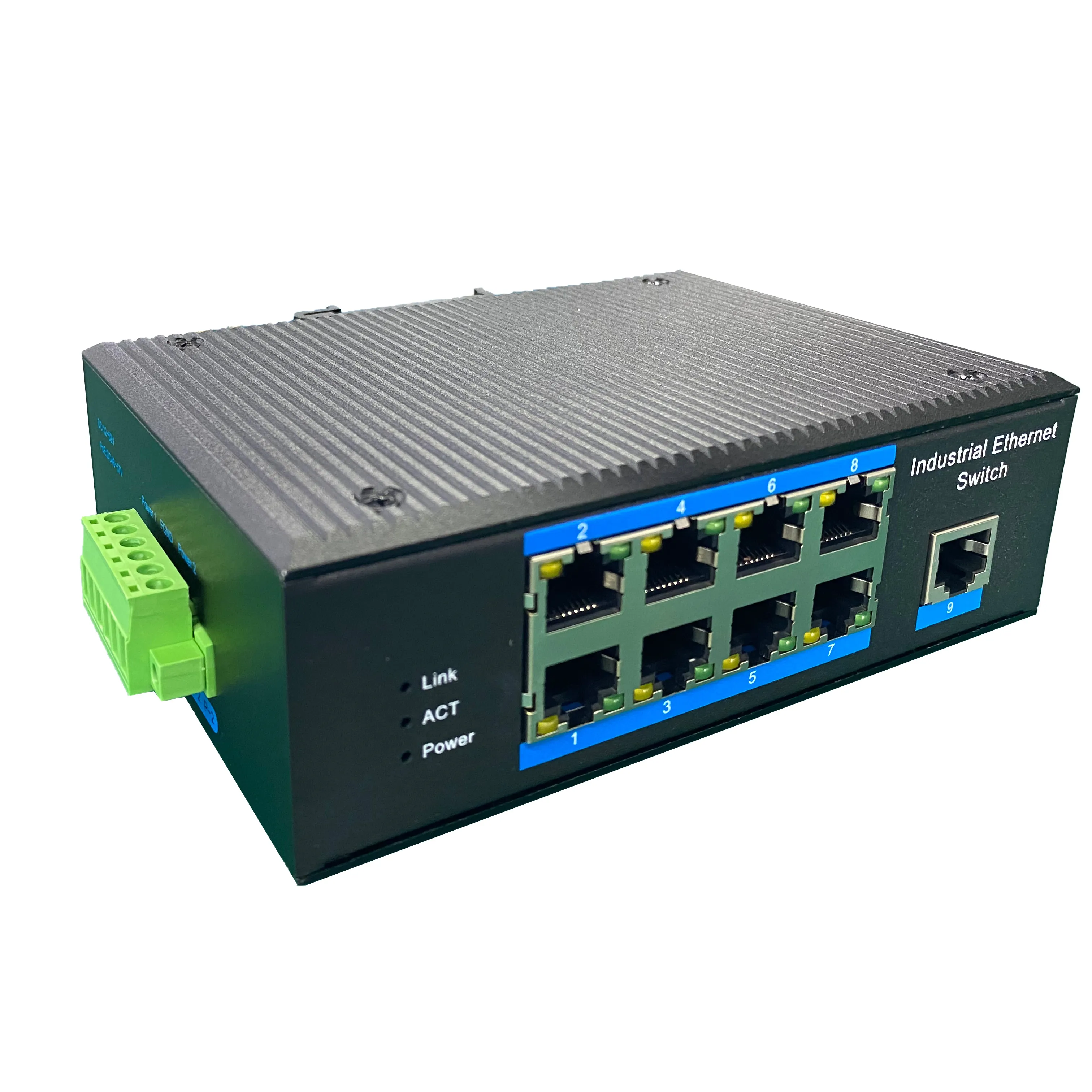 LINBLE LBTR09F Professional Enterprise Switch 9 100Mbps Ethernet Port Full Half Duplex Power DC 12 to 52V REALTEK Chipset Inside