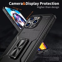 Vente chaude Tpu Pc étui de téléphone portable antichoc avec anneau support de béquille pour Iphone pour Samsung Moto Redmi Poco Google Pixel R
