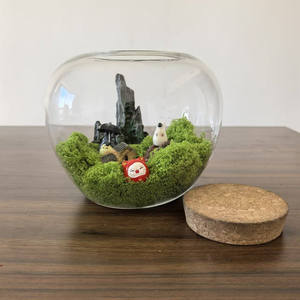 Vaso da Tavolo Moderno di Alta Qualità a Forma di Mela in Vetro con Coperchio in Sughero per Decorazioni Casa e Matrimonio - Product Image 3