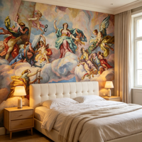 Papier peint mural auto-adhésif personnalisé, peinture classique baroque pour salon de villa et hall d'hôtel, club, foyer