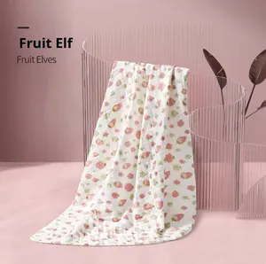 Asciugamano da Bagno per <span class=keywords><strong>Neonati</strong></span> a Sei Strati in Cotone Pettinato con Stampa Avocado e Uova, Fascia Multifunzione Morbida - Product Image 2