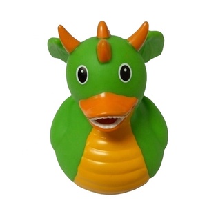 Color verde dibujos animados dragón pato vinilo goma pato flotante PVC baño patos - Product Image 1