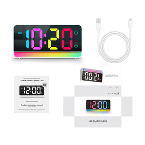 Nhà Phụ Kiện Đầu Giường chức năng bộ nhớ đồng hồ điện tử với ánh sáng ban đêm Đồng hồ báo thức im lặng Máy tính để bàn LED kỹ thuật số Đồng hồ báo thức - Product Image 5