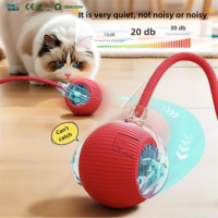 Jouet interactif intelligent pour animaux de compagnie, respectueux de l'environnement, rechargeable par USB, balle roulante automatique pour l'entraînement des chats et des chiens, en silicone durable