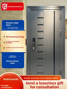 盗難防止304ステンレス鋼韓国式高級住宅用指紋認証玄関ドア - Product Image 3