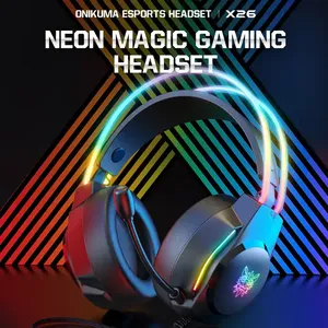 Audífonos Onikuma X26 RGB Led E-Sports para <span class=keywords><strong>Ps5</strong></span>, <span class=keywords><strong>Precio</strong></span> Bajo, Más Vendidos, Audífonos Supraaurales con Cable de 3.5 mm y Micrófono - Product Image 3