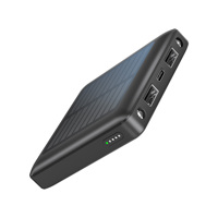 Chargeur d'urgence portable étanche, mini-banque d'alimentation solaire ultra-mince 5000 mAh, charge rapide, utilisation en extérieur