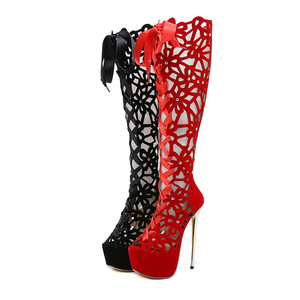 2026 European and American Fashion Runway Show High-heeled Sexy Ribbon <b>Boots</b> - Product Image 1