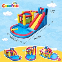 COCOFISH Piscine gonflable Oxford, château gonflable, structure gonflable d'extérieur, parc aquatique gonflable avec piscine pour les fêtes d'enfants