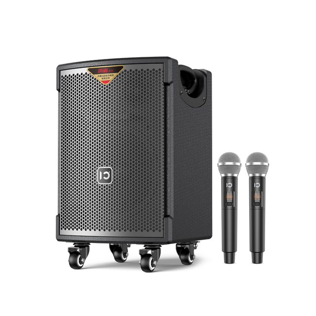 New Portable 8 Inch 100W Outdoor Stage Subwoofer Trolly Bluetooth Karaoke Speakers With Wheels