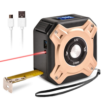 Ruban à mesurer multifonction USB rechargeable 2 en 1 5m en acier 40-100M Télémètres laser Ruban à mesurer laser et ruban à mesurer électrique