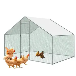 Chicken Coop Run, Walk-in Poultry Cage Chicken Runs House for Yard with Waterproof Cover