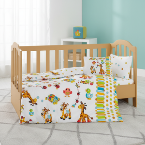 Juego de Ropa de Cama Moderna para Bebé de Algodón, Color Turquesa, Edredón y Almohada para Corralito, 100% Algodón, Cómodo y Portátil, con Diseño de Dibujos Animados - Product Image 3