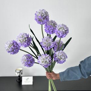Fleurs artificielles en forme de boule d'oignon, en soie, pour décoration de mariage, arrangement de chrysanthèmes faits à la main pour intérieur, branche unique - Product Image 1