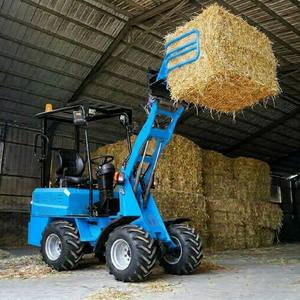 INFRONT Mini-tracteur compact 4x4 de 1,5 t, Chargeuse compacte sur roues, Fourche à palettes pour attelage, Grappin à herbe, Outil de jardin - Product Image 2