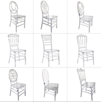 Chaise Chiavari empilable en PC transparent SKD pour la location d'événements et de banquets d'hôtel
