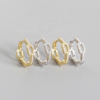 YHE0288 925 chaîne en argent Sterling Zircon cerceaux 11mm cercle luxe femmes mode cristal bijoux Rock Punk bijoux fins
