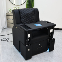 Table de manucure et pédicure de luxe moderne pour salon de beauté, station de soin des pieds, fauteuil de massage spa pour technicien(ne) des ongles