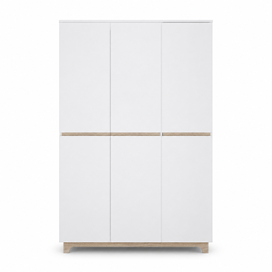 Armoire moderne sans poignées à 3 portes avec design bicolore minimaliste - Product Image 1