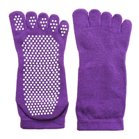 Chaussettes antidérapantes de Yoga à cinq orteils, doigts colorés, personnalisés, vente en gros,