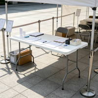 Table à manger pliable moderne en plastique robuste, table portable d'extérieur pour banquet, pique-nique, camping et fêtes