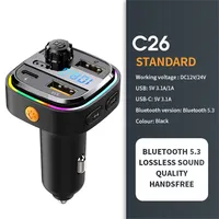 Transmetteur FM Bluetooth 5.0, modulateur radio de voiture, lecteur MP3, adaptateur de charge rapide USB, accessoires de voiture, C26, le plus récent