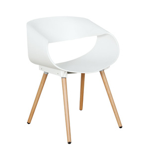 Fabricant de Bazhou en Chine, vente en gros de fauteuils modernes bon marché, chaise longue, pieds en bois, chaise de salle à manger moderne en plastique noir, design de chaise - Product Image 3