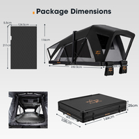 Tentes de toit de voiture en aluminium SAN HIMA avec bande lumineuse LED, installation rapide, imperméable, toit rigide pour le camping 4x4