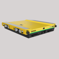 Chariot radio guidé durable pour entrepôt, avec batterie au lithium fer phosphate, pour la réception automatisée et l'insertion en stockage en allées profondes, offrant 8 heures d'autonomie