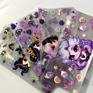 批发设计师杯套 UV DTF 卡通人物 16 盎司定制转印卡通 UV DTF 贴纸用于杯套 - Product Image 1