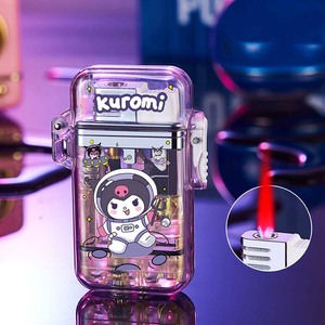 Dẫn ánh sáng trong suốt trường hợp nhẹ hơn Windproof ngọn lửa màu Đỏ kuromi nhẹ hơn Hello Kitty phim hoạt hình nhẹ hơn - Product Image 5