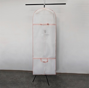 लक्जरी पारदर्शी शादी की पोशाक बैग फोल्डेबल पोर्टेबल धूल कवर दुल्हन के लिए जिपर हैंडल कस्टम लोगो - Product Image 2