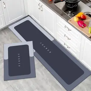 Walmat Hard Waterproof Antislip Diatomite Kitchen Mat Set Of 2 Anti Fatigue Mat For Floor