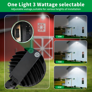 Lampada da Parete Industriale LED Dimmerabile DLC con Garanzia di 5 Anni, Base E26, 50W 70W 90W, Telecomando, Alluminio, per Esterni, Crepuscolare - Product Image 3