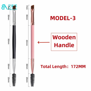 Strumenti per il trucco all'ingrosso <span class=keywords><strong>accessori</strong></span> per il trucco singolo spazzola per il trucco in legno double face double face angolato spoolies sopracciglio pennello - Product Image 5