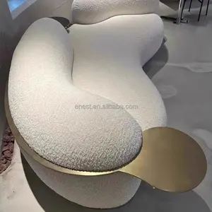 Modern modüler salon kavisli kanepe köşe oyuncak kadife kanepe oturma odası kanepe ile metal sehpa seti mobilya