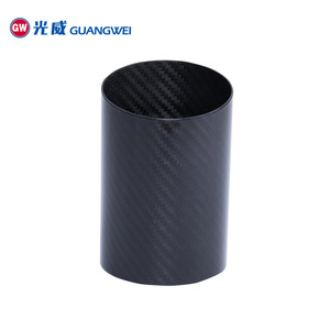 Porte-stylo en fibre de carbone Guangwei 79*79*121mm, rond, noir, organisateur de bureau - Product Image 1