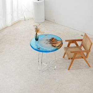 Tùy chỉnh quả óc chó tuyết tùng hoa đại dương đảo thiết kế sáng tạo Epoxy bên bảng Bàn cà phê hàng đầu - Product Image 6